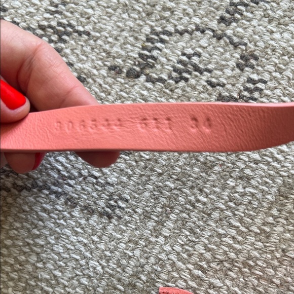 Akris Coral Leather Belt with Silver Buckle main image 6